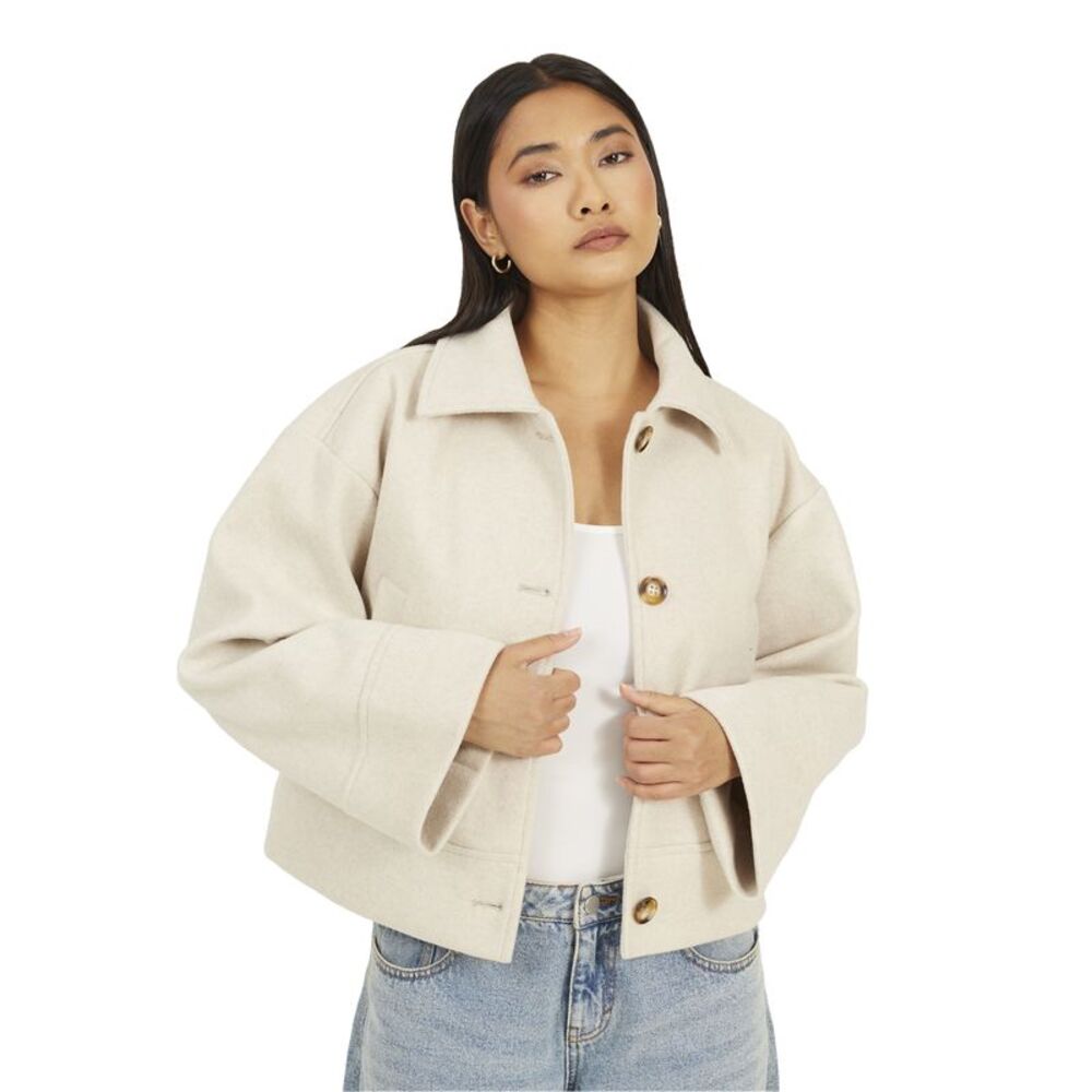 Brave Soul Womens/Ladies Bonded Jacket / Oat Marl